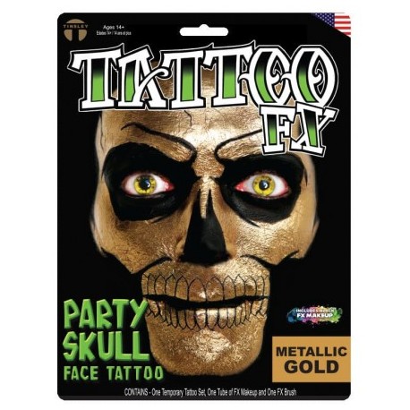 Party Skull-Metalic Gold