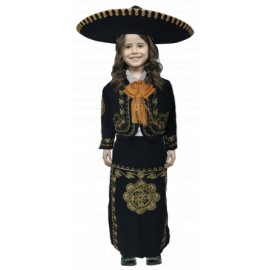 Traje de charro bordado niña