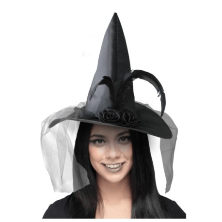 Sombrero de bruja negro