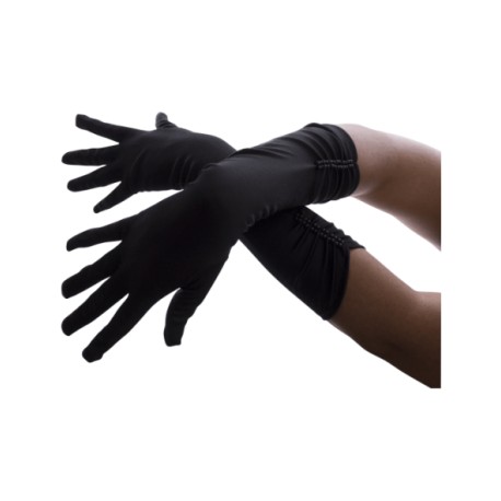 Guantes negros plisados